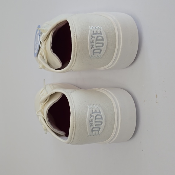 NWT Hey Dude Cody M Canvas White Lace Up Shoes Sneakers Size 9 - Picture 5 of 15